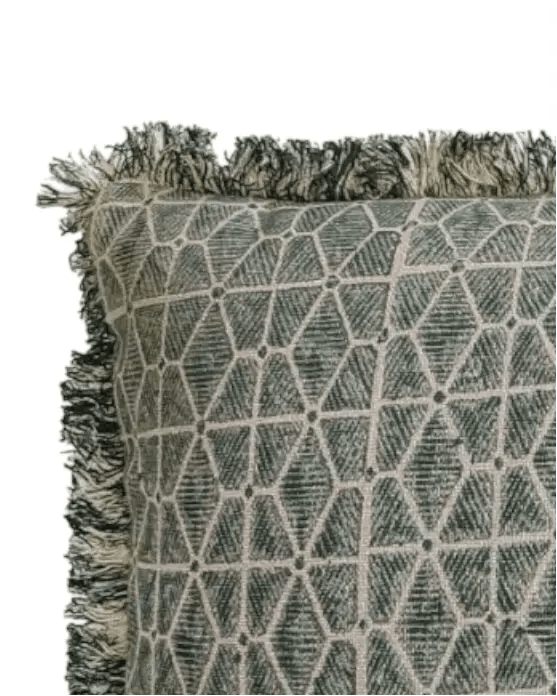 Olive Green Geometric Block Print Cushion Cover - Soft FurnishingsSoft Furnishings - Lulu Loves Home