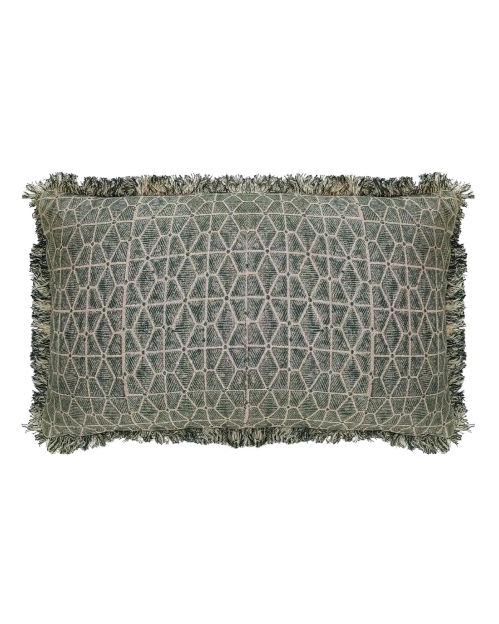 Olive Green Geometric Block Print Cushion Cover - Soft FurnishingsSoft Furnishings - Lulu Loves Home
