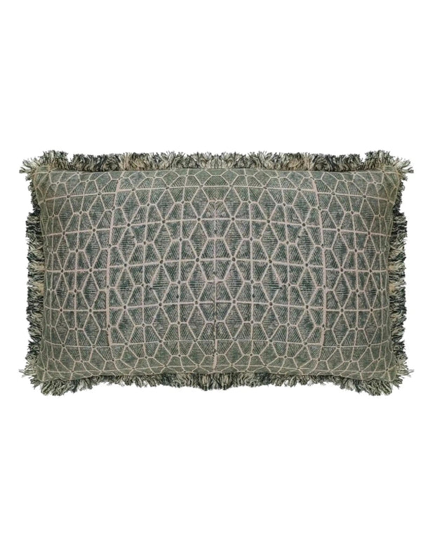Olive Green Geometric Block Print Cushion Cover - Soft FurnishingsSoft Furnishings - Lulu Loves Home