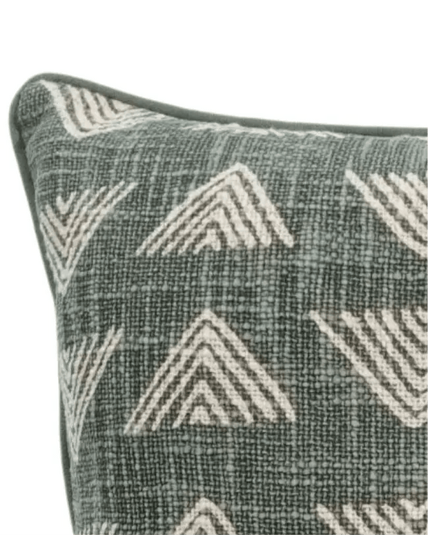 Olive Green Printed Cushion Cover - Triangle Print - Soft FurnishingsSoft Furnishings - Lulu Loves Home