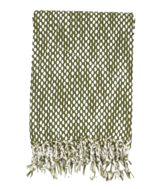 Olive Green Raindrop Effect Blanket Throw - Soft FurnishingsSoft Furnishings - Lulu Loves Home