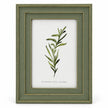 Olive green Vilde photo frame with stepped gold-edged border in everyday home decor