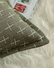 Olive Green Woven Cross Design Cushion Cover - Soft FurnishingsSoft Furnishings - Lulu Loves Home