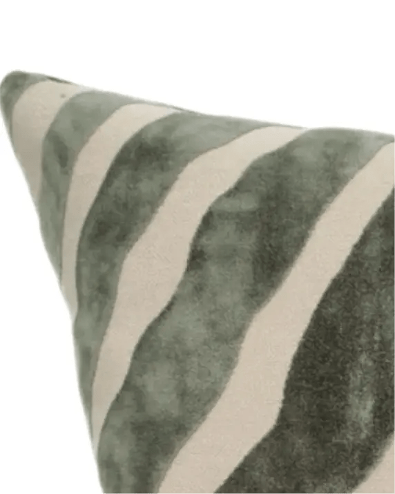 Olive Green Zebra Cut Velvet Cushion Cover - Soft FurnishingsSoft Furnishings - Lulu Loves Home
