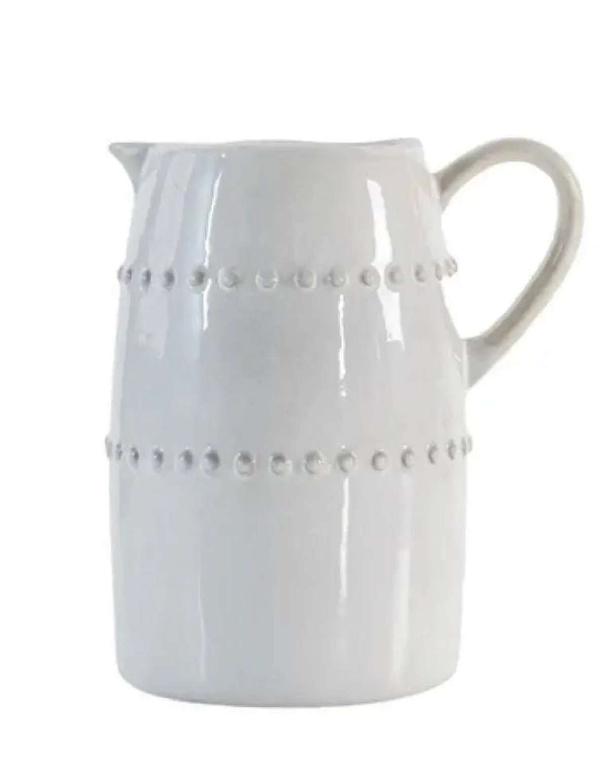 Organic White Ceramic Beaded Jug - VasesVases - Lulu Loves Home
