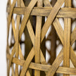 Close-up of the oval bamboo lantern woven lattice detail