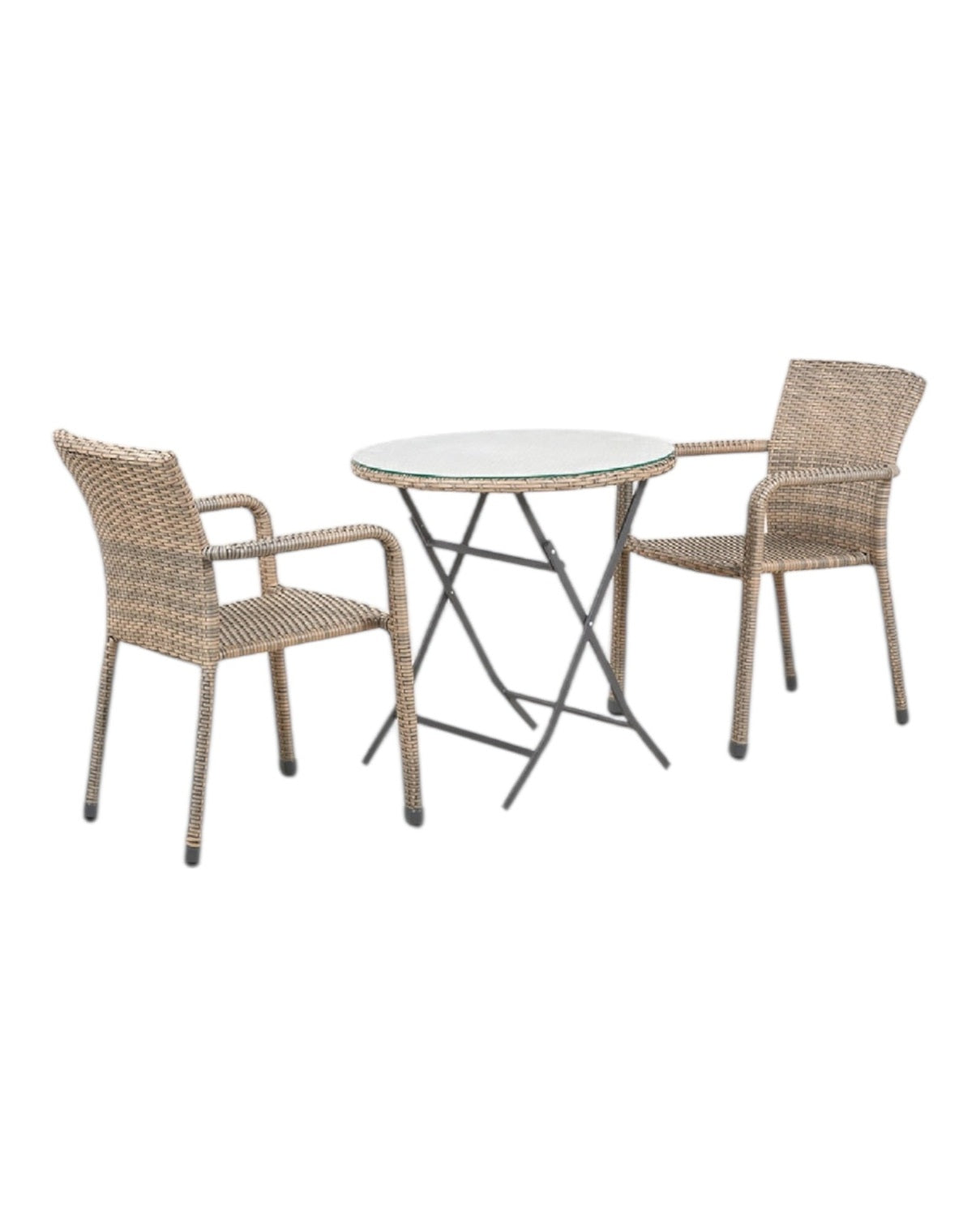 Natural rattan bistro garden furniture set with matching chair and table from Pacific Lifestyle Ltd, ideal for outdoor patio.