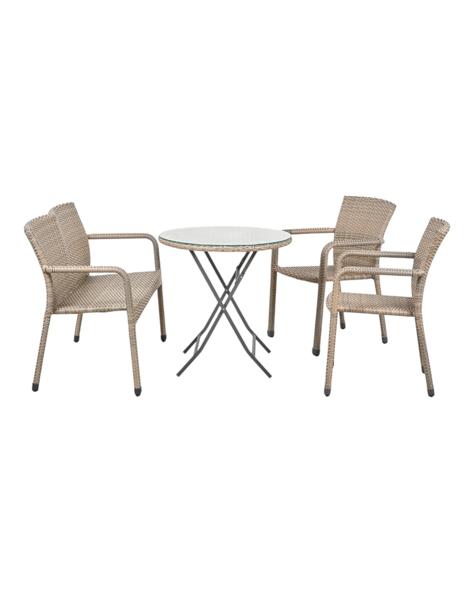 Pacific Lifestyle Ltd rattan bistro garden furniture set with sofa, chair, and table in natural finish, outdoor patio furniture.