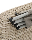 Natural rattan day bed from Pacific Lifestyle Ltd, part of a garden furniture set, designed for outdoor relaxation.