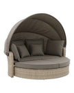 Natural rattan day bed from Pacific Lifestyle Ltd garden furniture set with cushions, ideal for outdoor relaxation.