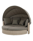 Natural rattan day bed from Pacific Lifestyle Ltd, part of a garden furniture set, perfect for outdoor relaxation.