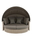 Natural rattan day bed from Pacific Lifestyle Ltd garden furniture set, featuring plush cushions and a stylish outdoor design.
