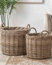 Rattan Kubu Luxury Round Storage Baskets