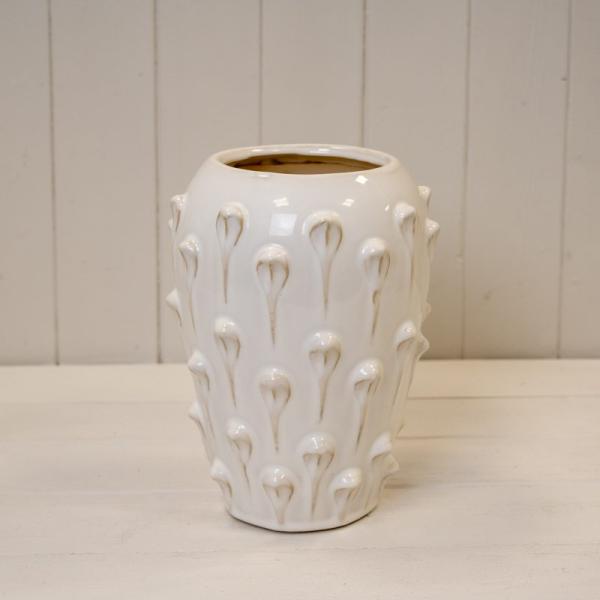 Medium Cream Ceramic Bobble Vase