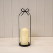 Medium Black Metal Candle Holder with Bow