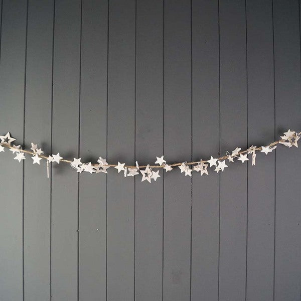 White Star LED Light Up Garland