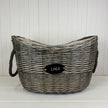 Oval Tapered Log Basket with Two Hessian Ears