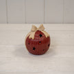 Medium Red Ceramic LED bauble with Bow Detail. 6 Hour Timer