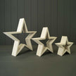 Set of Three Wooden Stars