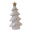 Large glazed ceramic Christmas tree by Satchville with cream star topper, festive holiday decor for Christmas celebrations.