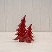 Medium Red Ceramic Bendy Double Christmas Trees