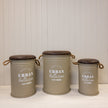 Set of Three Light Brown Urban Round Storage Containers