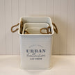 Set of Three Cream Urban Square Storage Containers