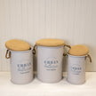 Set of Three Cream Urban Round Storage Containers
