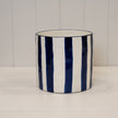 Deep Blue and White Ceramic Round Pot.
