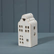 White Ceramic House Tealight Candle Holder