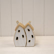 Stone Glazed Ceramic Twin House Ornament