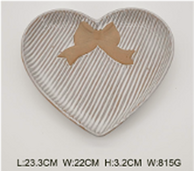 Satchville large heart plate with bow detail for kitchen and dining collections