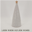 Small white Stoneglazed bobbin Christmas tree with gold star by Satchville