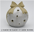 Large LED Ceramic Bauble with Bow Topper