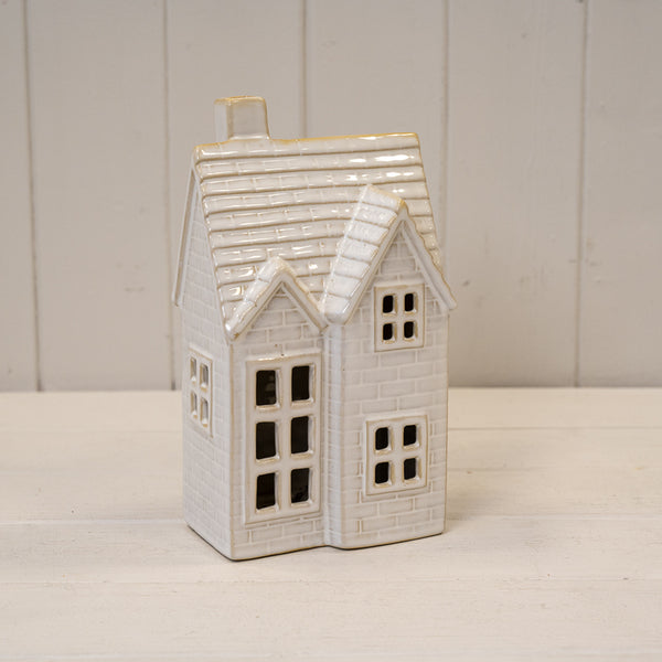 Glazed Ceramic Tiled Light Up LED House - Large