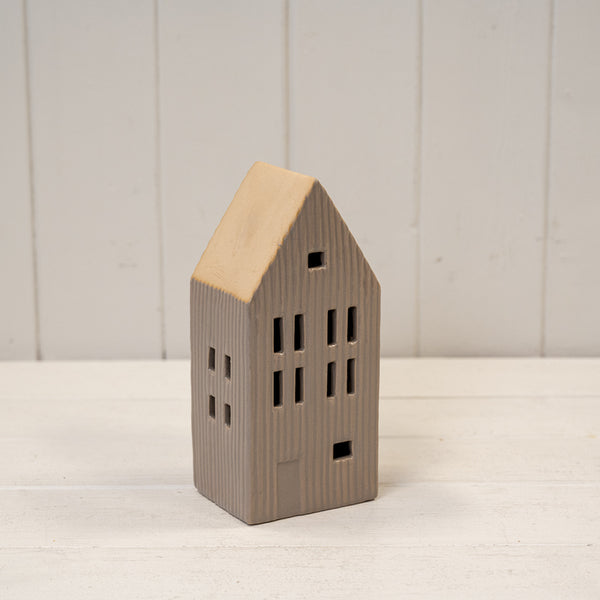 Beige Ceramic LED Light Up House