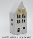 Medium Ceramic LED House with Bow Details