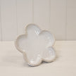 Natural Ceramic Flower Shaped Plate with Bobble Rim - Small