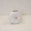 Natural Ceramic Vase with Flower Design