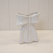 Large white ceramic bow-shaped vase by Satchville, ideal for home decor, showcasing smooth glossy finish and elegant design.