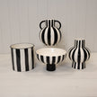 Black and White Striped Round Vase