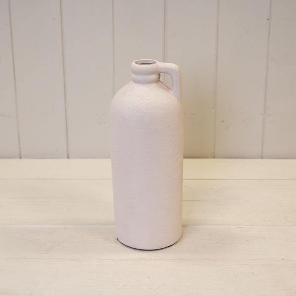 White Tall Textured Bottle Vase