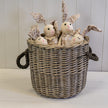 Round Log Basket with Rope Handles