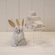Glazed Ceramic Car Carrying Eggs Ornament with Textured Detail