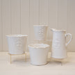 White Ceramic Jug Fleur De Lis