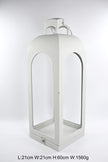 Off White Metal Open Faced Lantern Large