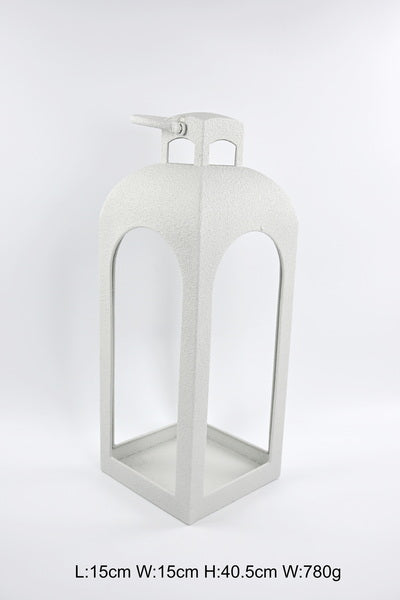 White Metal Open Faced Lantern