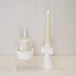 Round Bow Candle Holder with Glass Insert.