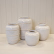Natural Rustic Ceramic Vase with Double Line Detail Small