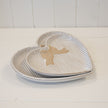 Satchville medium heart plate with decorative bow detail, white ceramic kitchen and dining dish
